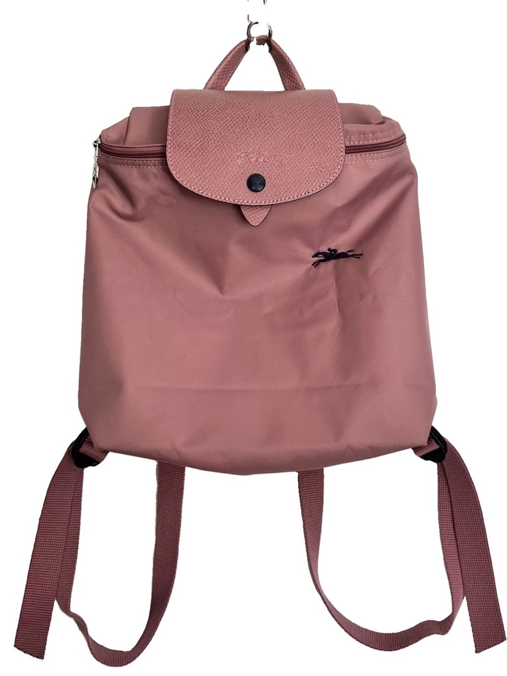 Longchamp Le Pliage Club Pink Nylon Leather Small Packable Backpack Bag